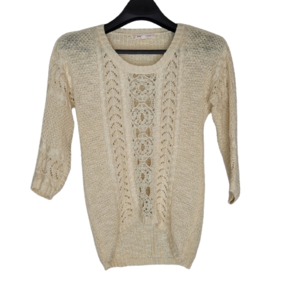 Pink Rose Lace Knit Sweater - Picture 2 of 6